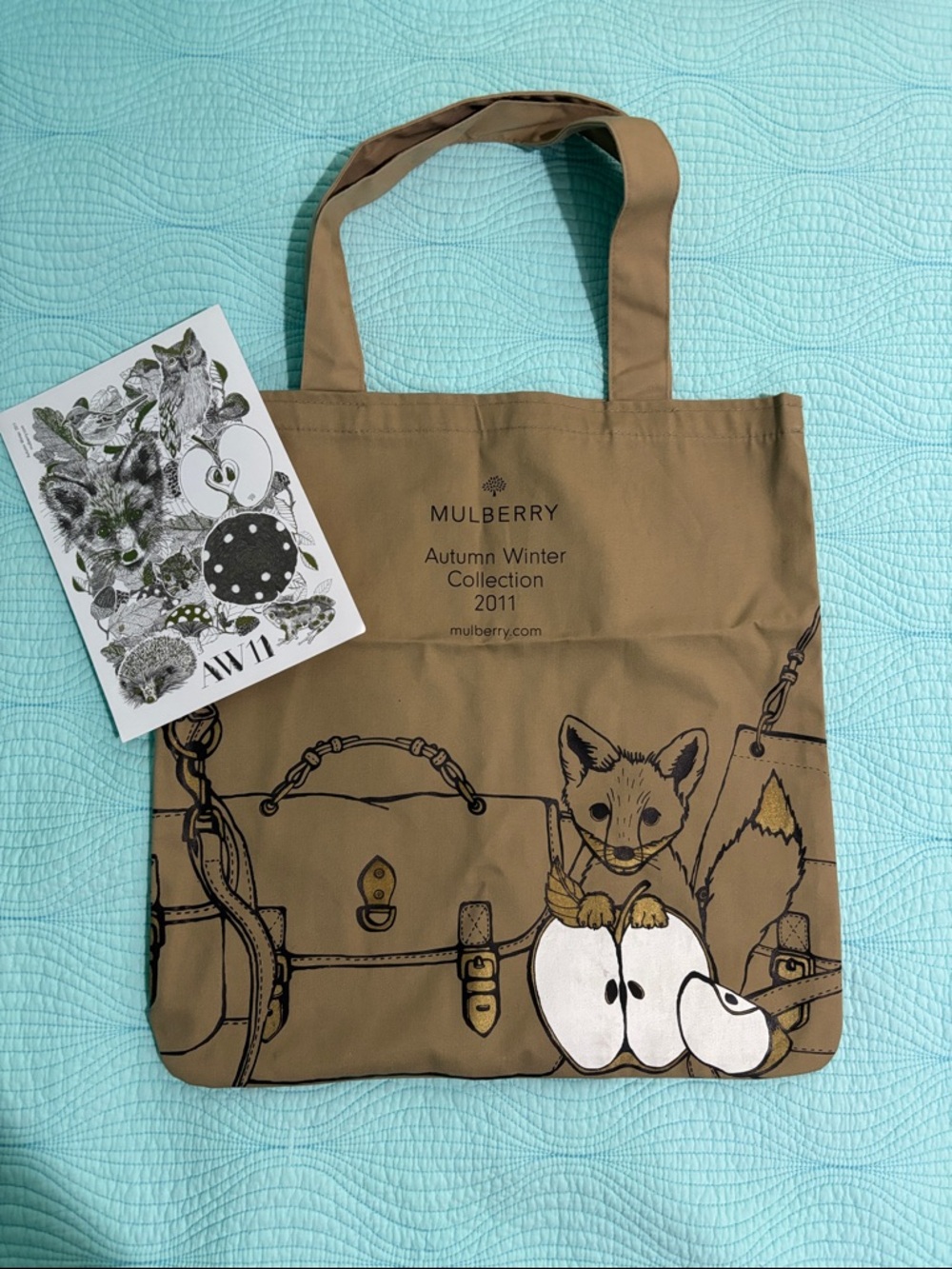 Mulberry’s “Fox, Apple and Purses” Tote and Sticker Set- Autumn Winter 2011